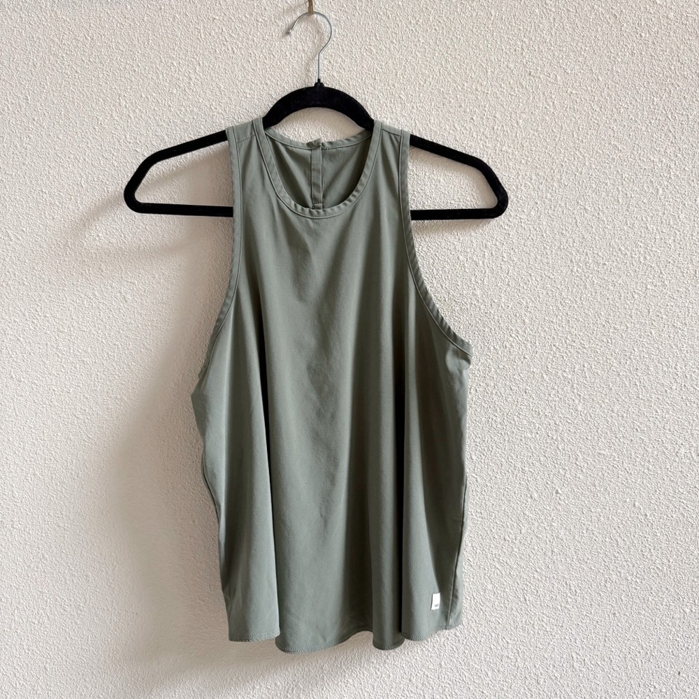 Vuori Olive Green High-Neck Tank Top